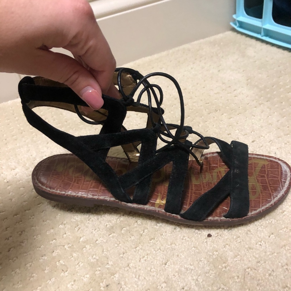 Black lace up Sam Edelman sandals